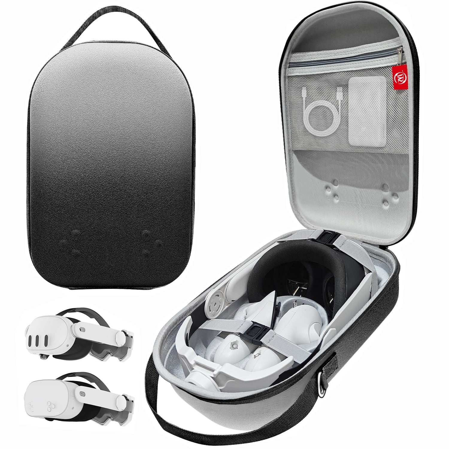 Hard Carrying Case Compatible with Oculus Meta Quest 3S/Quest 3/Quest 2 Official Original/Elite Strap Version VR Headset and Touch Controller Accessories, Suitable for Travel and Home Storage