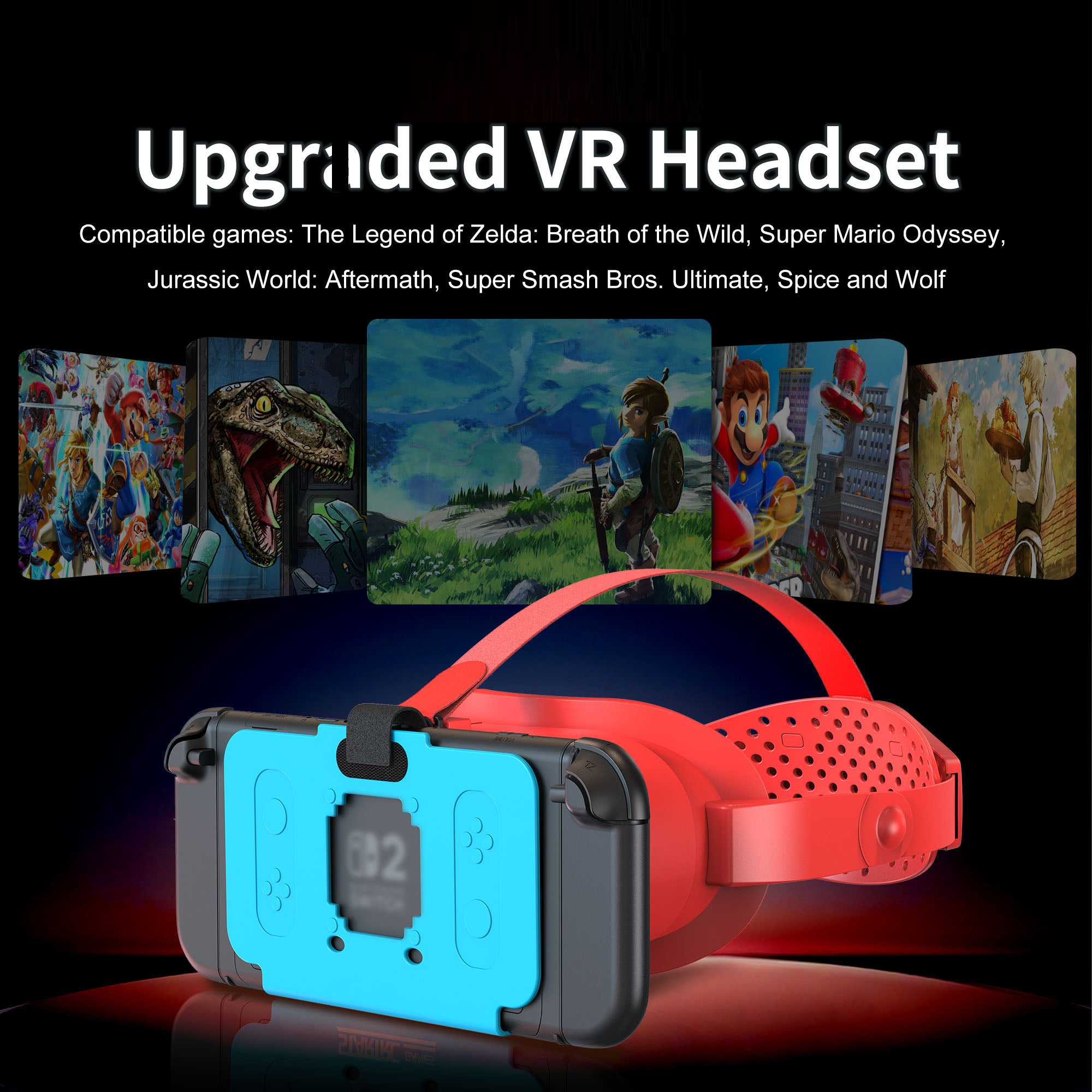 Newest VR Headset for Nintendo Switch 2 Model, 3D VR Glasses with Adjustable Lens for Virtual Reality Gaming Experience, Switch VR Labo Goggles Adjustable Headset for Nintendo Switch 2,Red