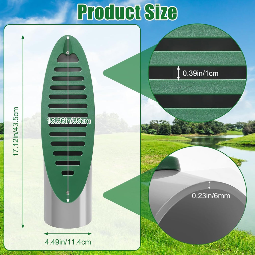 Yard Drain Emitter, 4in Green Angled Drainage Grate Yard for Sump Pump Discharge&Downspout Extensions,Angled Slope Pipe Grate for 4-Inch Connection,Reduce Stagnant Water