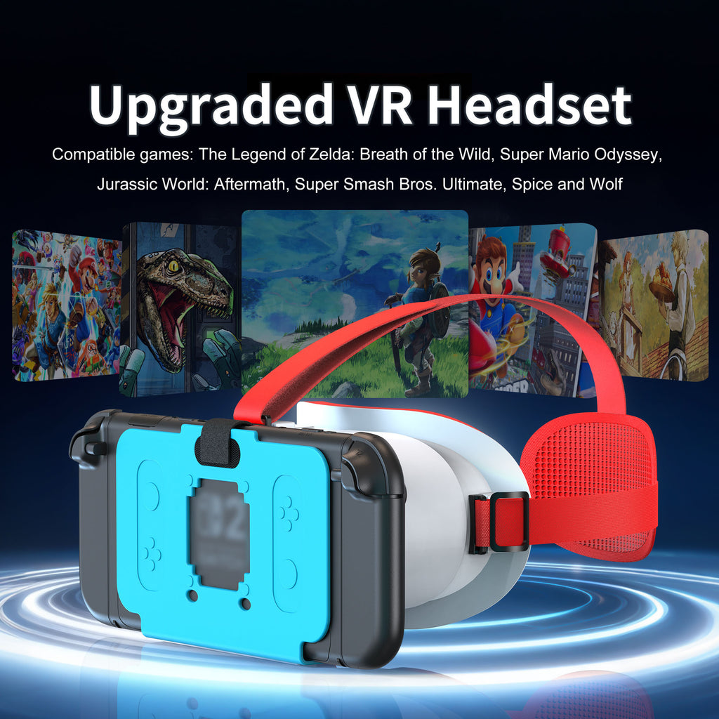 Prociv Newest VR Headset for Nintendo Switch2 Model, 3D VR Glasses with Adjustable Lens for Virtual Reality Gaming Experience, Switch VR Labo Goggles Headset for Nintendo Switch2(White Blue)