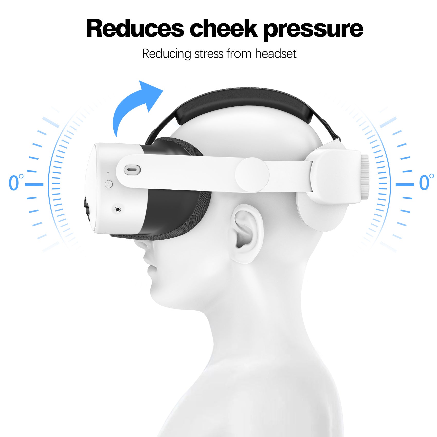 Head Strap Compatible with Oculus Quest 3S,Meta Quest 3S Accessories Adjustable Elite Strap Replacement for Enhanced Comfort Support and Gaming Immersion in VR(White)