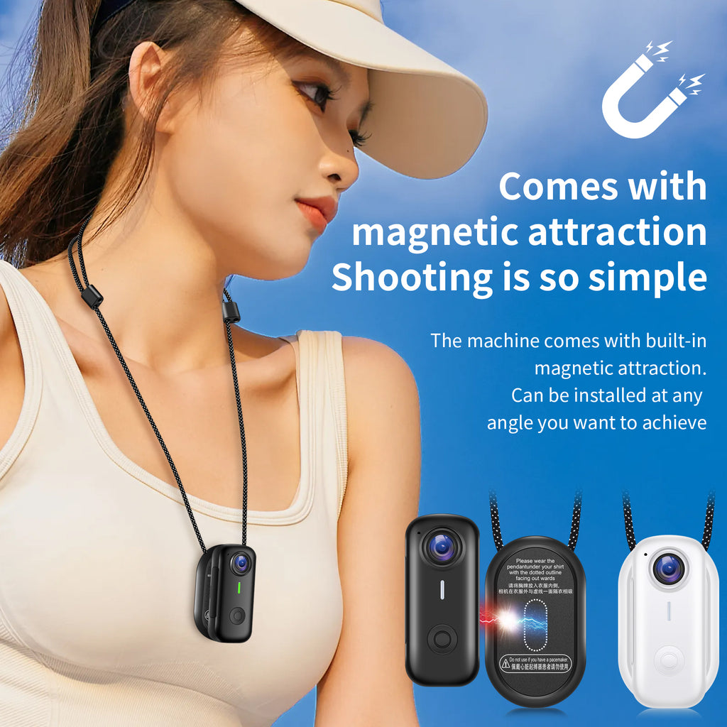 Mini Body Camera, Wearable Action Body Cam with Audio & Video- Thumb Hands Free Waterproof Recording Wearable Cameras - for Work Travel Pet Walk Swim(Black)
