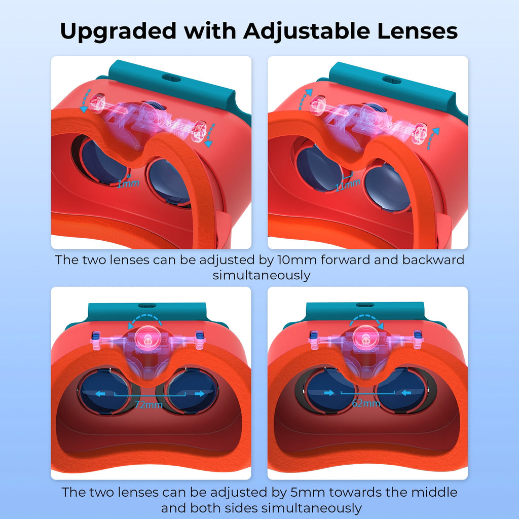 Upgraded VR Headset for Nintendo Switch & Switch OLED Model 3D VR Glasses with Adjustable Lens for Virtual Reality Gaming Experience Switch VR Labo Goggles Adjustable Headset for Nintendo Switch R