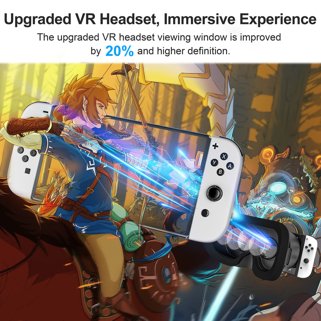 Wiher Newest VR Headset for Nintendo Switch & Switch OLED Model, 3D VR Glasses with Adjustable Lens for Virtual Reality Gaming Experience, Switch VR Labo Goggles Headset for Nintendo Switch(Black)