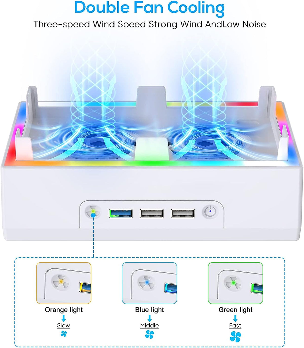 Wall Mount Holder for Xbox Series S, Wiher Wall Mount Kit Accessories with Cooling Bracket, RGB LED Light Strip, USB Port, Controller Hook for Series S White