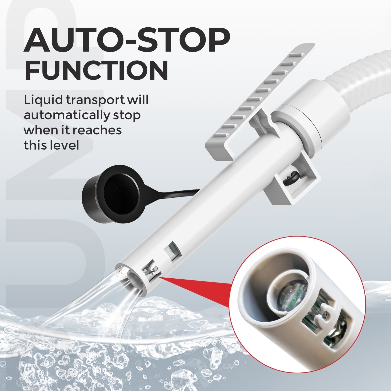 Automatic Fuel Transfer Pump, Fast 3.2 GPM Flow Gas Transfer Pump with Auto Stop Sensor Fuel Gas Can Pump with 71" Extra Long Hose, Rechargeable Lithium-Ion Battery Gas Pump, Red