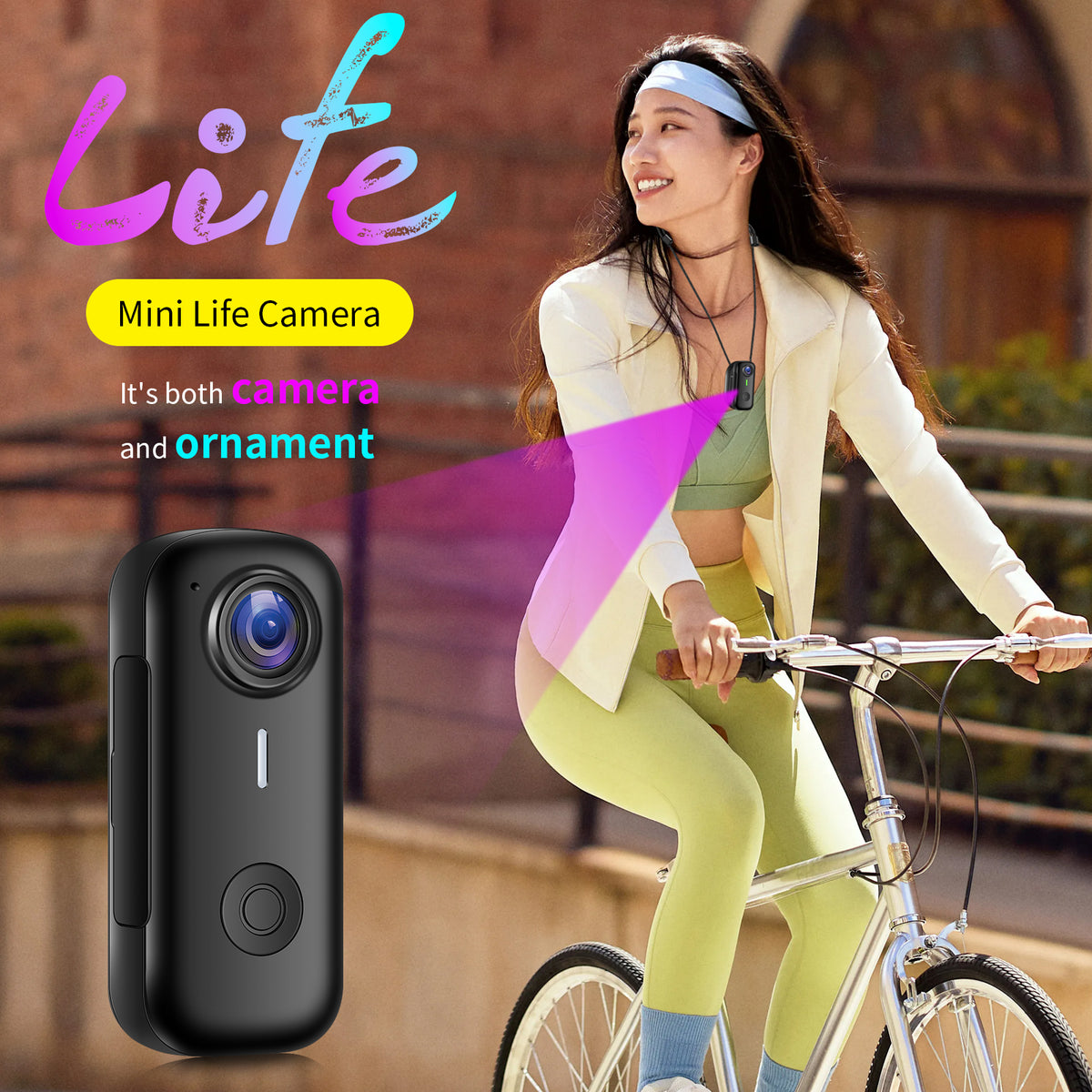 Mini Body Camera, Wearable Action Body Cam with Audio & Video- Thumb Hands Free Waterproof Recording Wearable Cameras - for Work Travel Pet Walk Swim(Black)