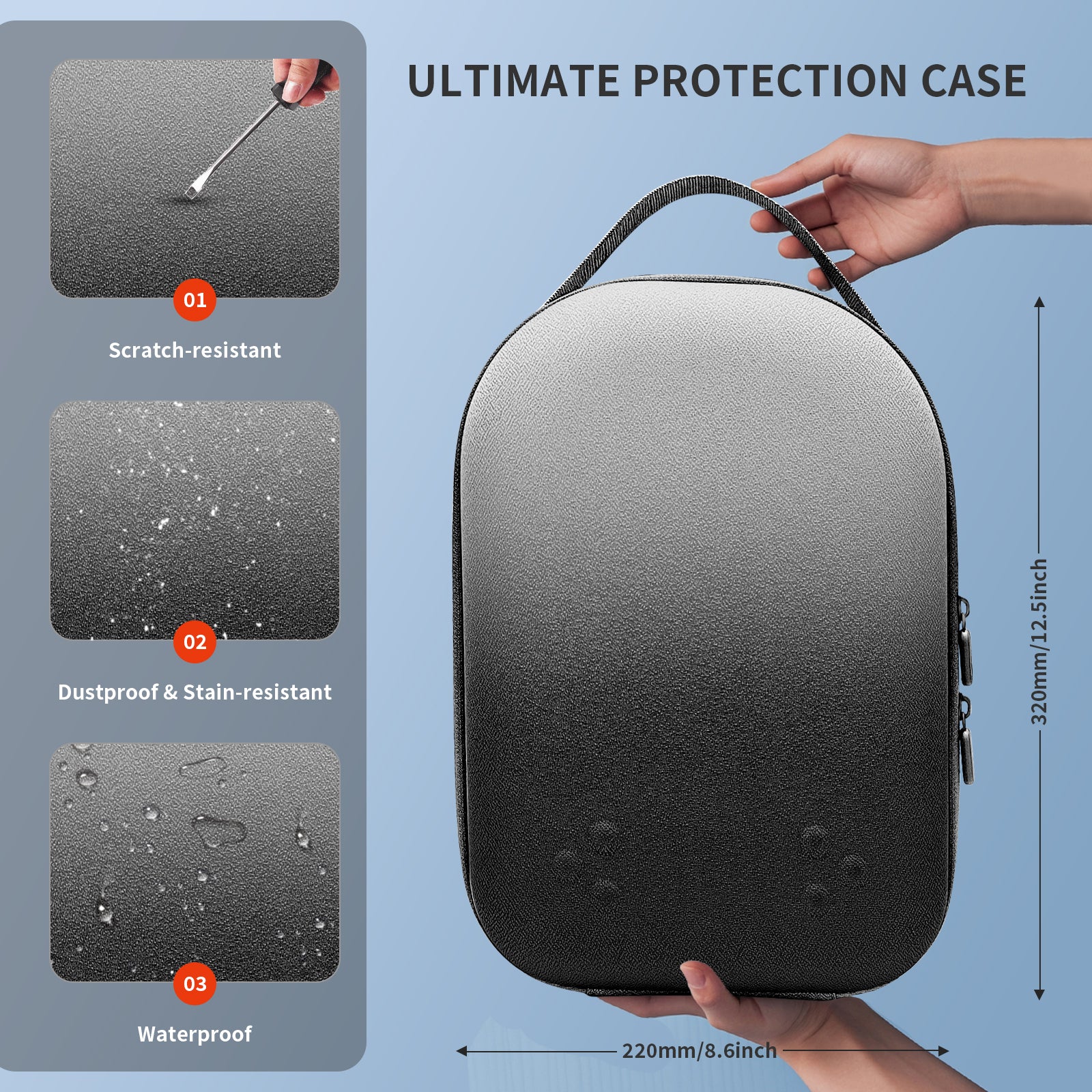 Hard Carrying Case Compatible with Oculus Meta Quest 3S/Quest 3/Quest 2 Official Original/Elite Strap Version VR Headset and Touch Controller Accessories, Suitable for Travel and Home Storage