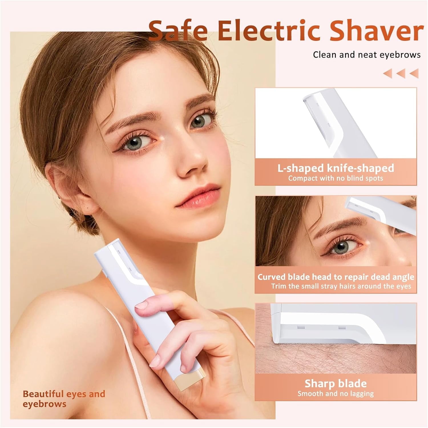 Electric Dermaplane Razor for Face with LED Light, Mini Sonic Dermaplaning Tool Kit for Women with 5 Replace Blades 3 Speeds Facial Peach Fuzz Exfoliation & Hair Removal At Home