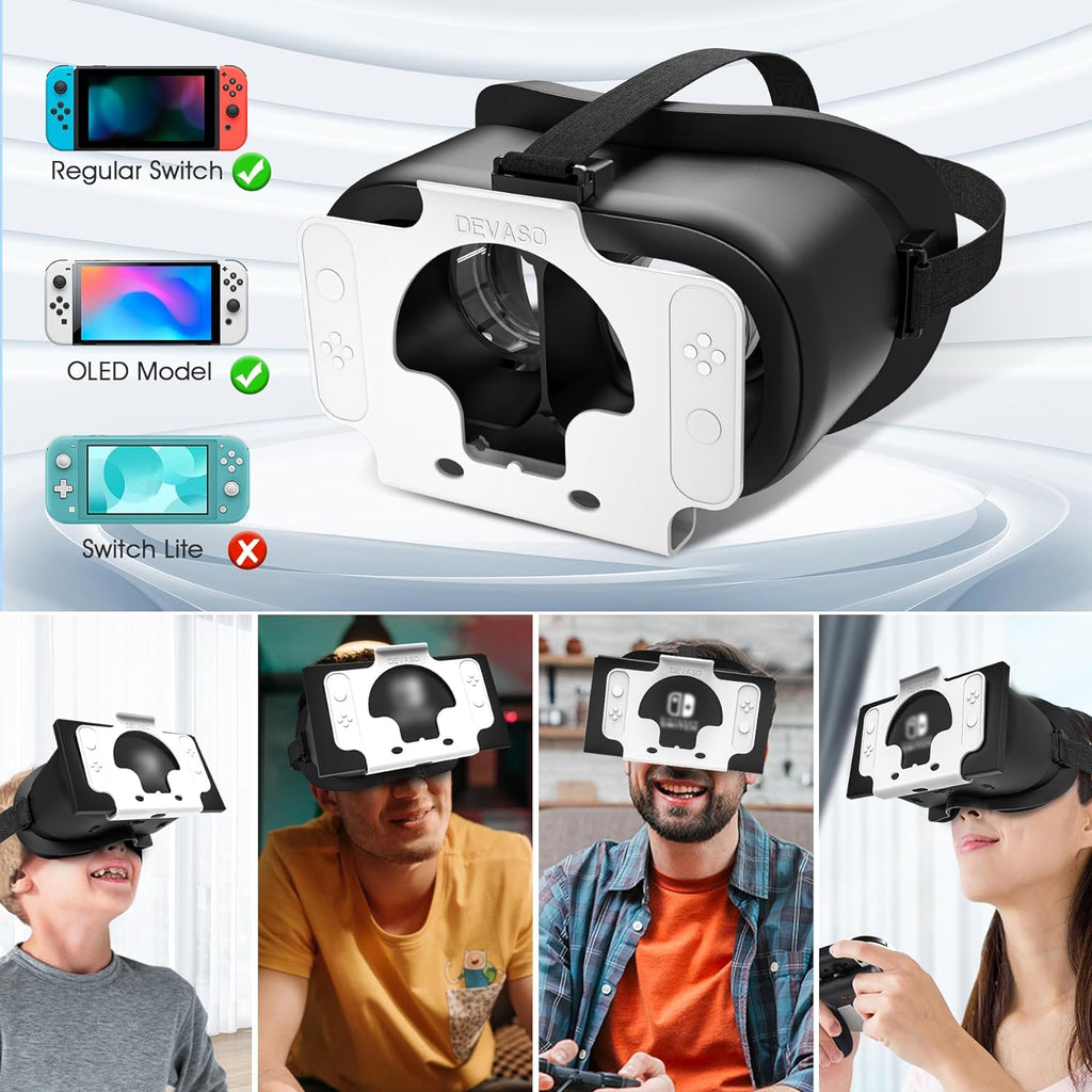 Wiher Newest VR Headset for Nintendo Switch & Switch OLED Model, 3D VR Glasses with Adjustable Lens for Virtual Reality Gaming Experience, Switch VR Labo Goggles Headset for Nintendo Switch(Black)