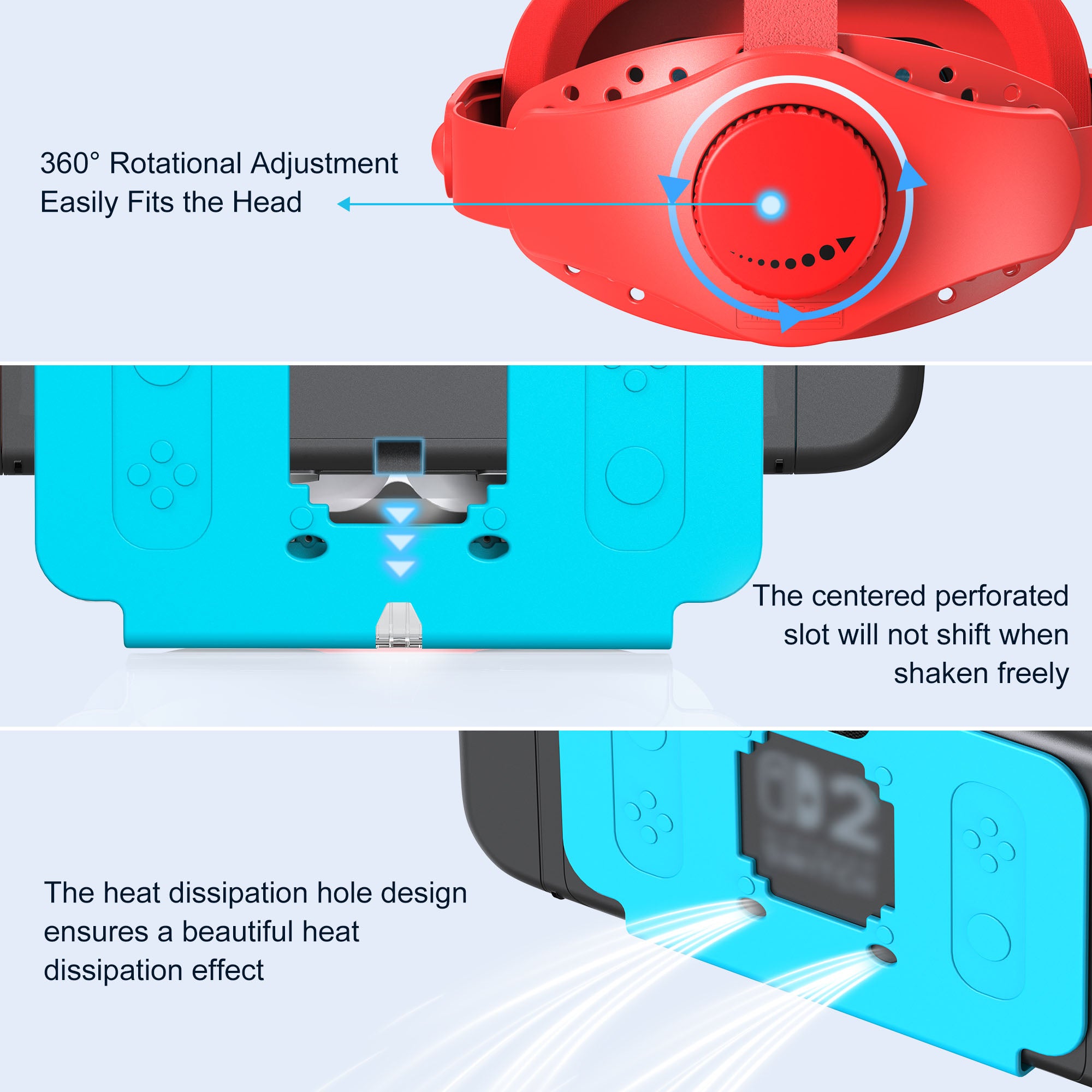 Newest VR Headset for Nintendo Switch 2 Model, 3D VR Glasses with Adjustable Lens for Virtual Reality Gaming Experience, Switch VR Labo Goggles Adjustable Headset for Nintendo Switch 2,Red