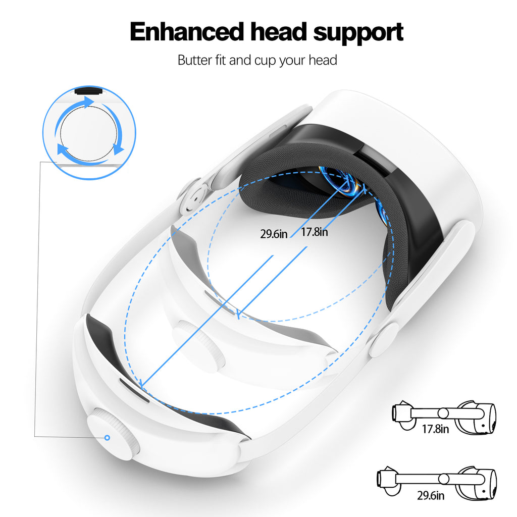 Head Strap Compatible with Oculus Quest 3S,Meta Quest 3S Accessories Adjustable Elite Strap Replacement for Enhanced Comfort Support and Gaming Immersion in VR(White)