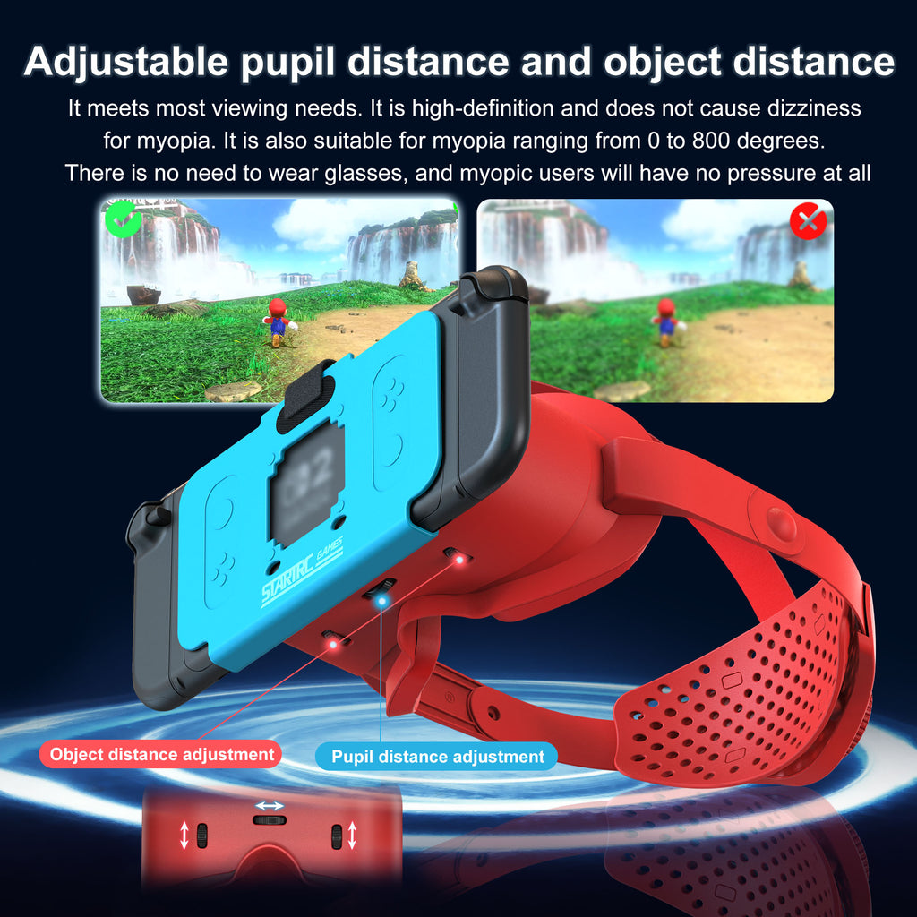 Newest VR Headset for Nintendo Switch 2 Model, 3D VR Glasses with Adjustable Lens for Virtual Reality Gaming Experience, Switch VR Labo Goggles Adjustable Headset for Nintendo Switch 2,Red