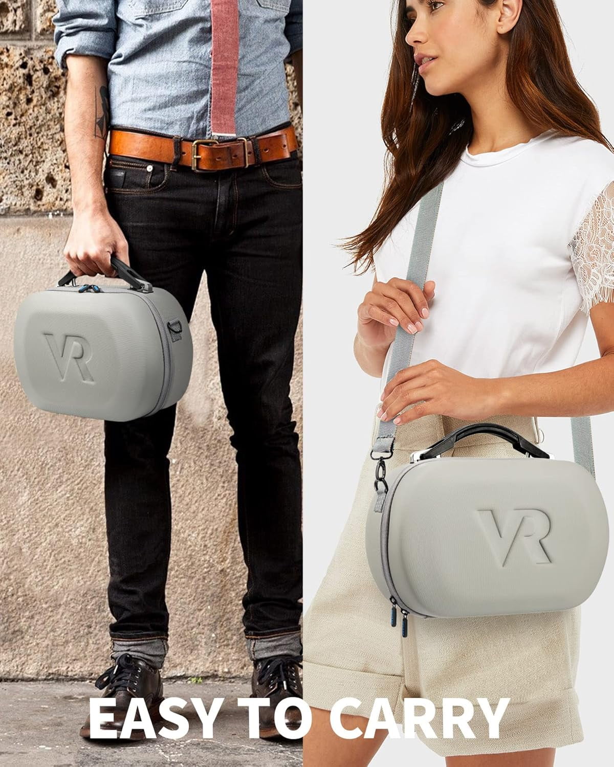 Carrying Case for Meta Quest 3S/Quest 3/Oculus Quest 2/Pico 4/Quest Pro/Vision Pro Portable Travel Case for Controllers and Other Accessories Waterproof Shockproof Portable Bag with Mesh Pocket