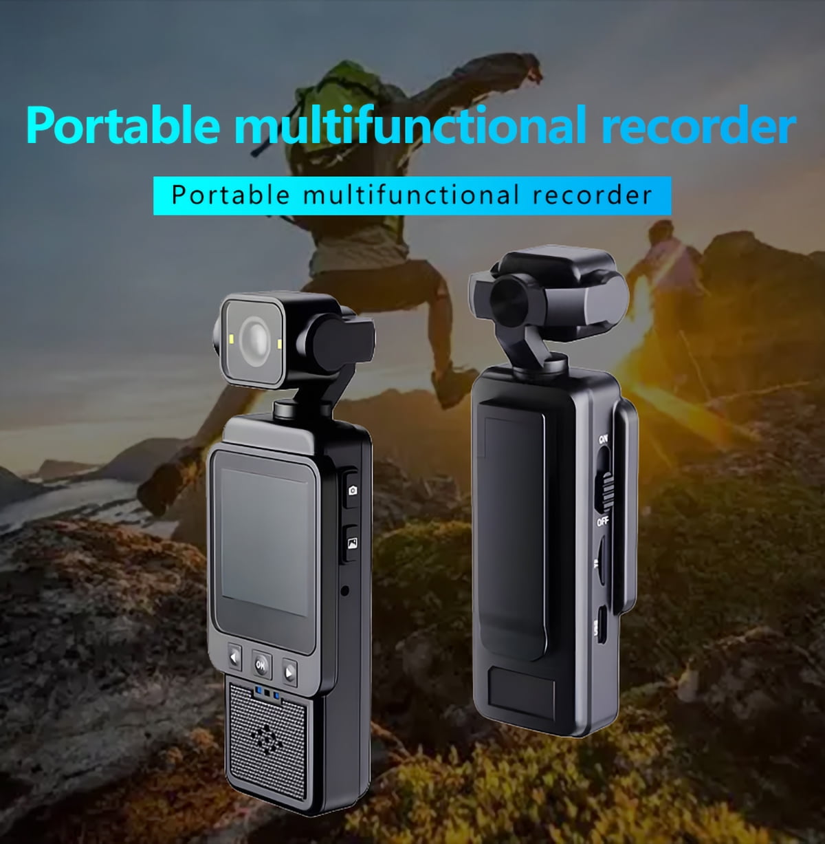 Mini Body Camera 1080P FHD WiFi Video Camera with Audio and Photograph Clip Pocket Vlog Camera for Daily Work Serving Records 180° Rotating Head 120° Wide Angle Built-in Flash 64GB Card