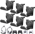 6 Pack Foldable Controller Wall Mount Holder for PS5/PS4/Xbox/Switch Controller Stand Hanger with Anti-slip Pad Universal Gaming Remote & Headphone Accessories