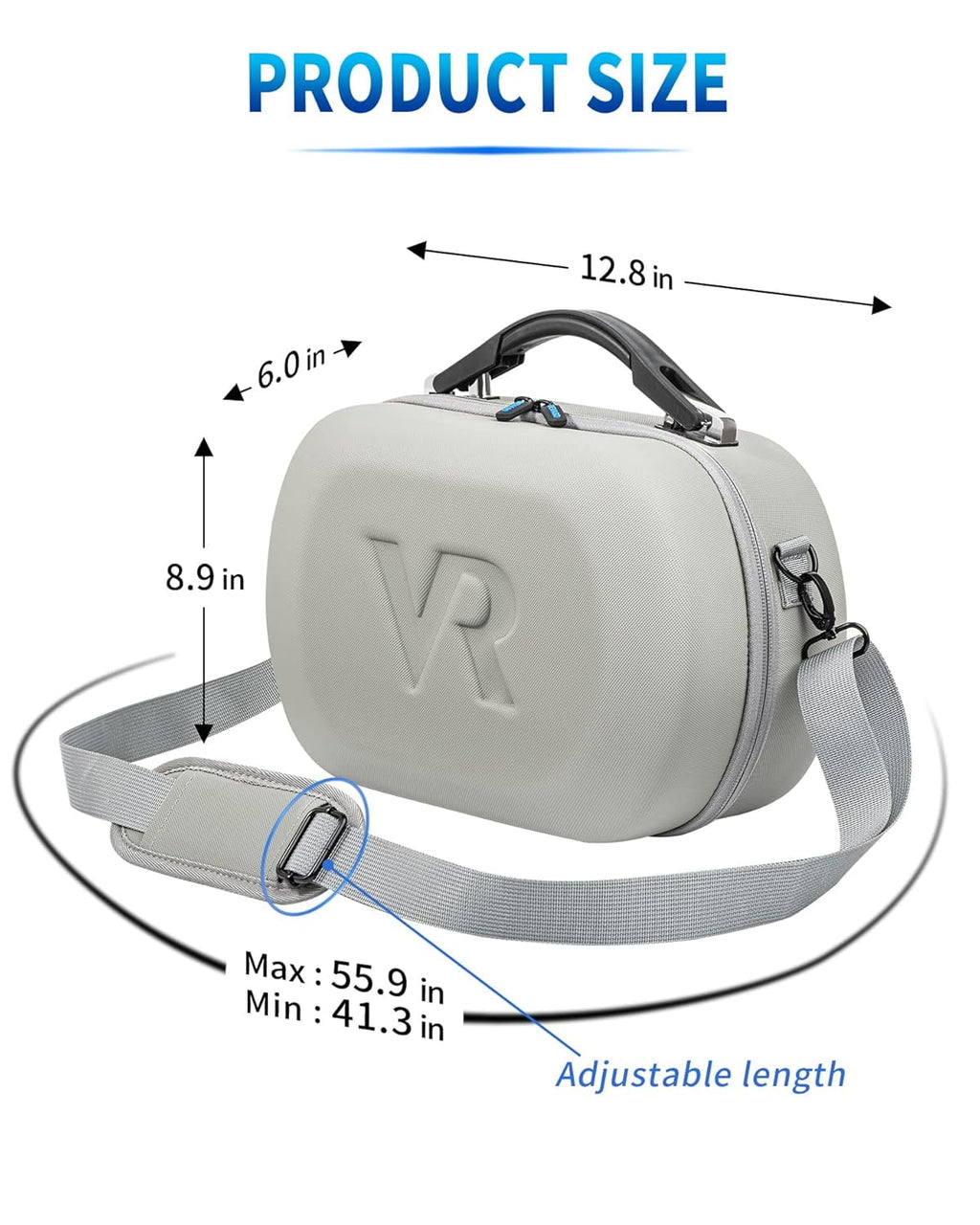 Carrying Case for Meta Quest 3S/Quest 3/Oculus Quest 2/Pico 4/Quest Pro/Vision Pro Portable Travel Case for Controllers and Other Accessories Waterproof Shockproof Portable Bag with Mesh Pocket