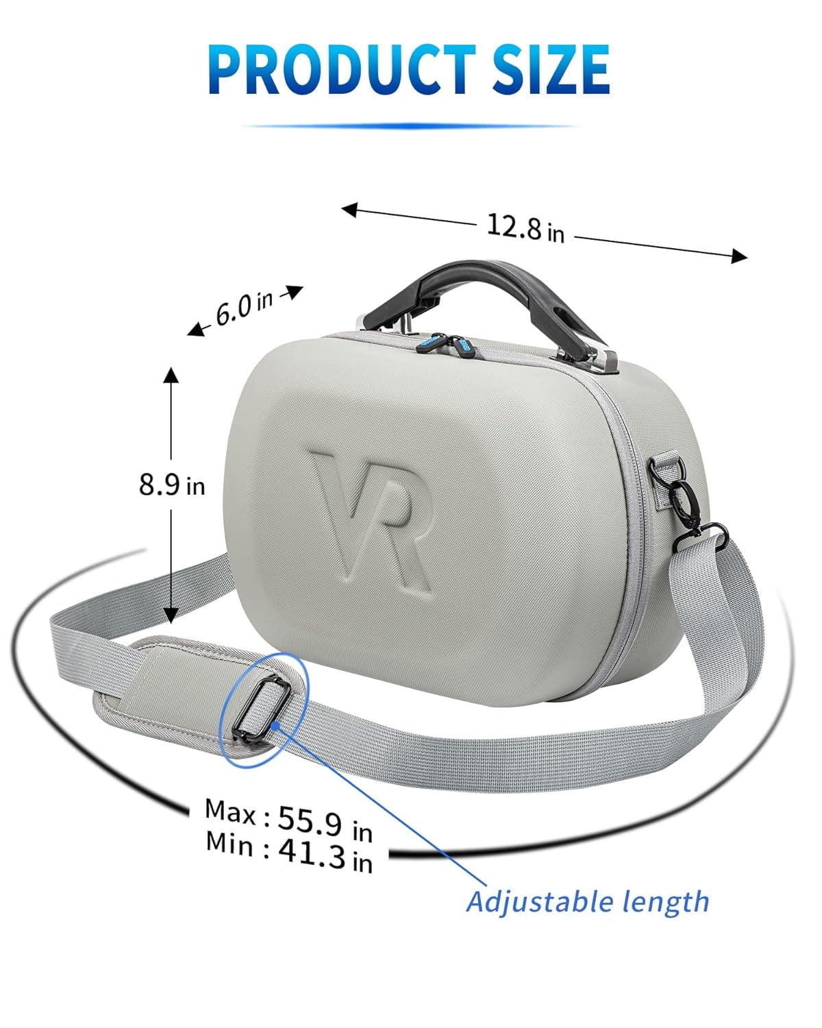 Carrying Case for Meta Quest 3S/Quest 3/Oculus Quest 2/Pico 4/Quest Pro/Vision Pro Portable Travel Case for Controllers and Other Accessories Waterproof Shockproof Portable Bag with Mesh Pocket