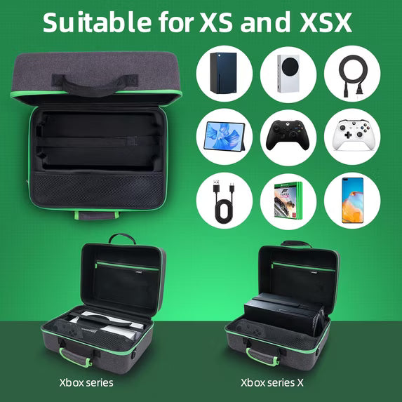 Hard Carrying Case for Xbox Series X/S, Protective Travel Bag Storage Bag for Xbox Series S/X Console, Controllers, Cables, Game Discs and More, Travel Case with Handle Strap and Shoulder Strap
