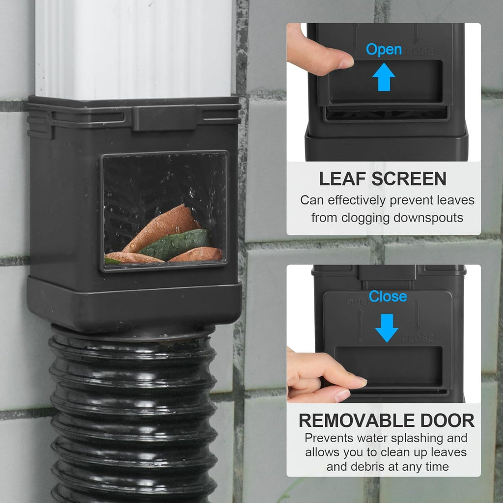Downspout Filter 2 Pack Downspout Leaf Filter Gutter Downspout Screen 2 ×3 and 3 ×4 Drainpipe Filter Downspout Cleanout Leaf Removers Brown
