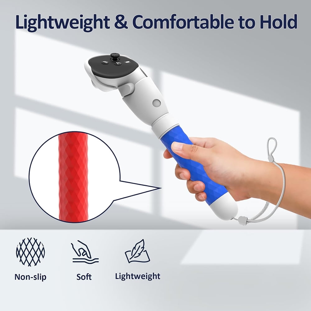 VR Handle Accessories for Meta Quest 3S/3/2 Controller Extension Grips Handle Attachment Compatible with Oculus Quest 2/3 Gorilla Tag Long Arms Grips for Beat Saber More Better Experience