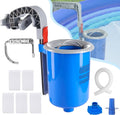 AmzDoer Pool Skimmer for Above Ground Pool Wall Mount Surface Skimmer with Removable Skimmer Basket Adjustable Height Bracket Floating Pool Skimmer Auto Skimming Debris & Pool Surface Leaves