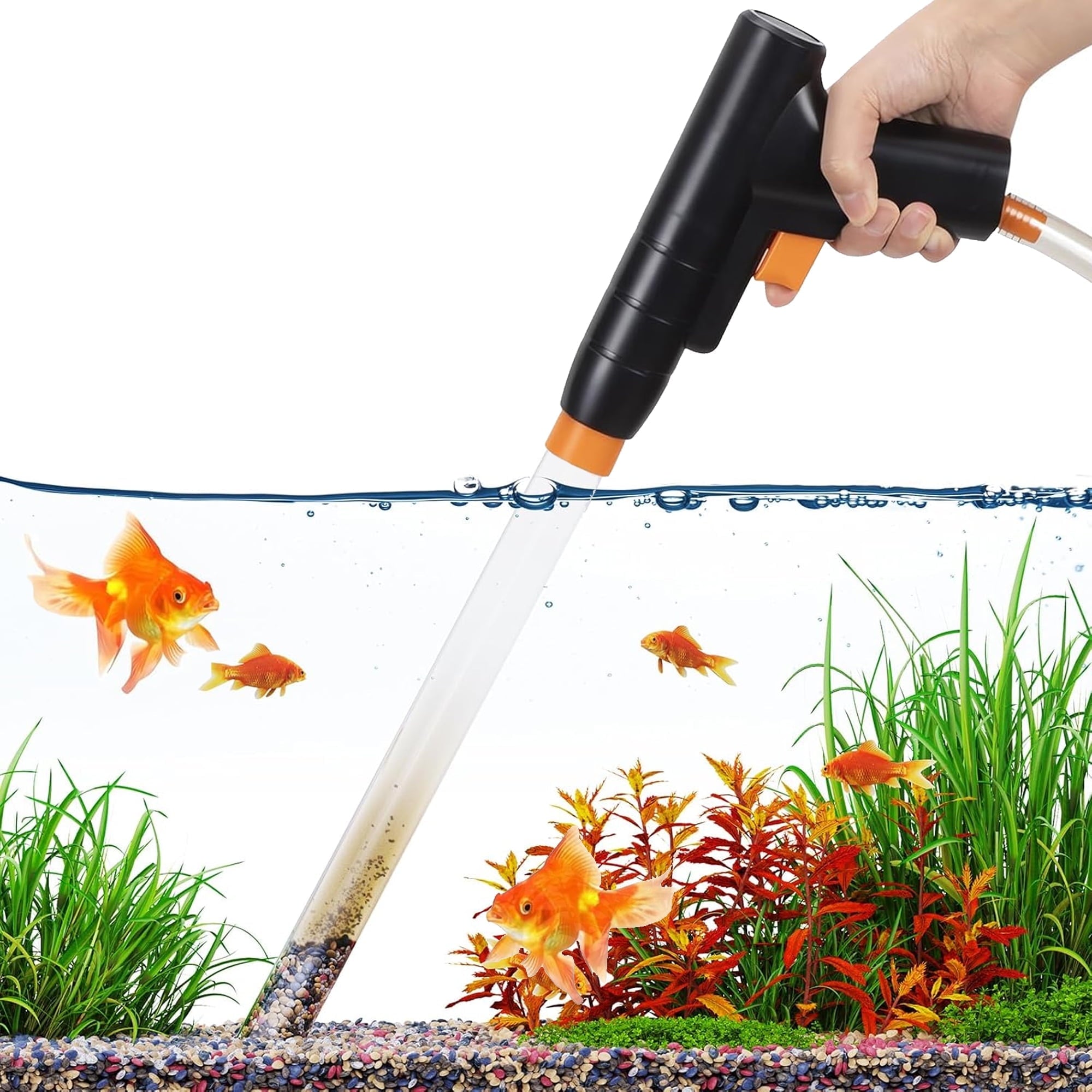 Aquarium Gravel Cleaner Manual Fish Tank Vacuum Gravel Cleaner Aquarium Siphon Pump Gravel Cleaner Fish Tank Cleaning Kit Water Change & Wash Aquarium Cleaning Tools