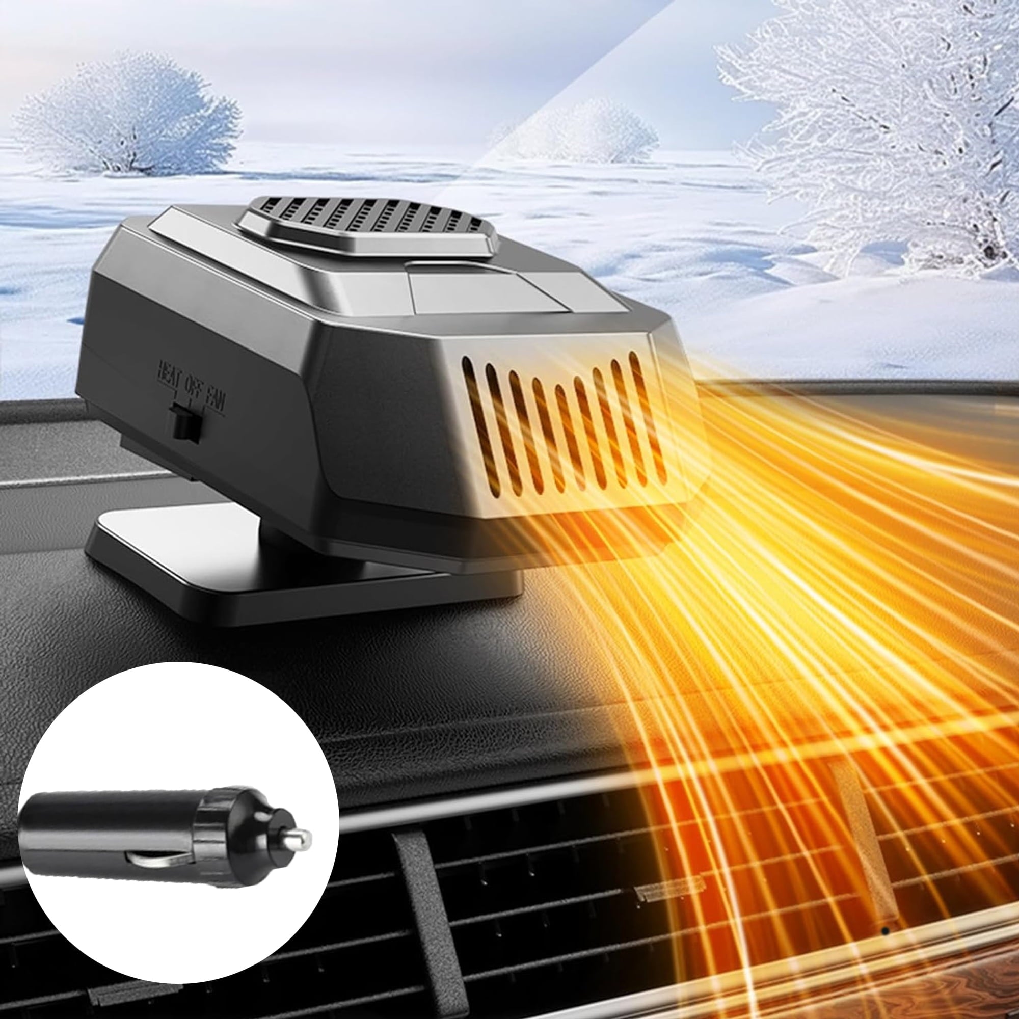 Auto Car Heater Fan Car Heater with Cooling Function 12V Car Heater Car Heater Fan Plug-in Anti-Fog Car Electric Fast Heating Cooling Fan Car Windshield Defroster for All Cars