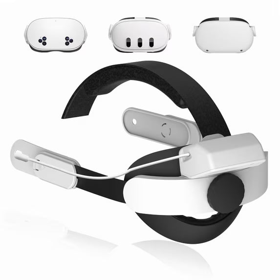 Batery Head Strap for Meta Quest 3S/3, 6000mAh Detachable Batery Pack Replacement for Quest 2, Adjustable Head Strap Enhanced Comfort and Support, Extend Playtime