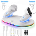 Charging Dock for Meta Quest 3S/Quest 3/Quest 2 Controller Oculus Quest 3 Magnetic Wireless Charging Station for Grip Controller with 2 Rechargeable Batteries & USB-C Cable White