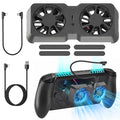 Dual Cooling Fan for Steam Deck/ROG Ally X/Legion Go, Portable Fan Cooler with 3 Adjustable Speed, USB-C Powered Game Console Cooler