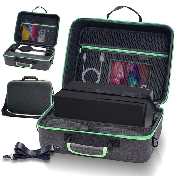 Hard Carrying Case for Xbox Series X/S, Protective Travel Bag Storage Bag for Xbox Series S/X Console, Controllers, Cables, Game Discs and More, Travel Case with Handle Strap and Shoulder Strap