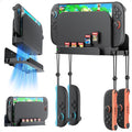 Metal Wall Mount for Nintendo Switch 2 Console Switch 2 Organizer Shelf Base Kit Behind TV Switch 2 Accessories with 5 Card Slots and 4 Joy-con Hanger Carbon Black
