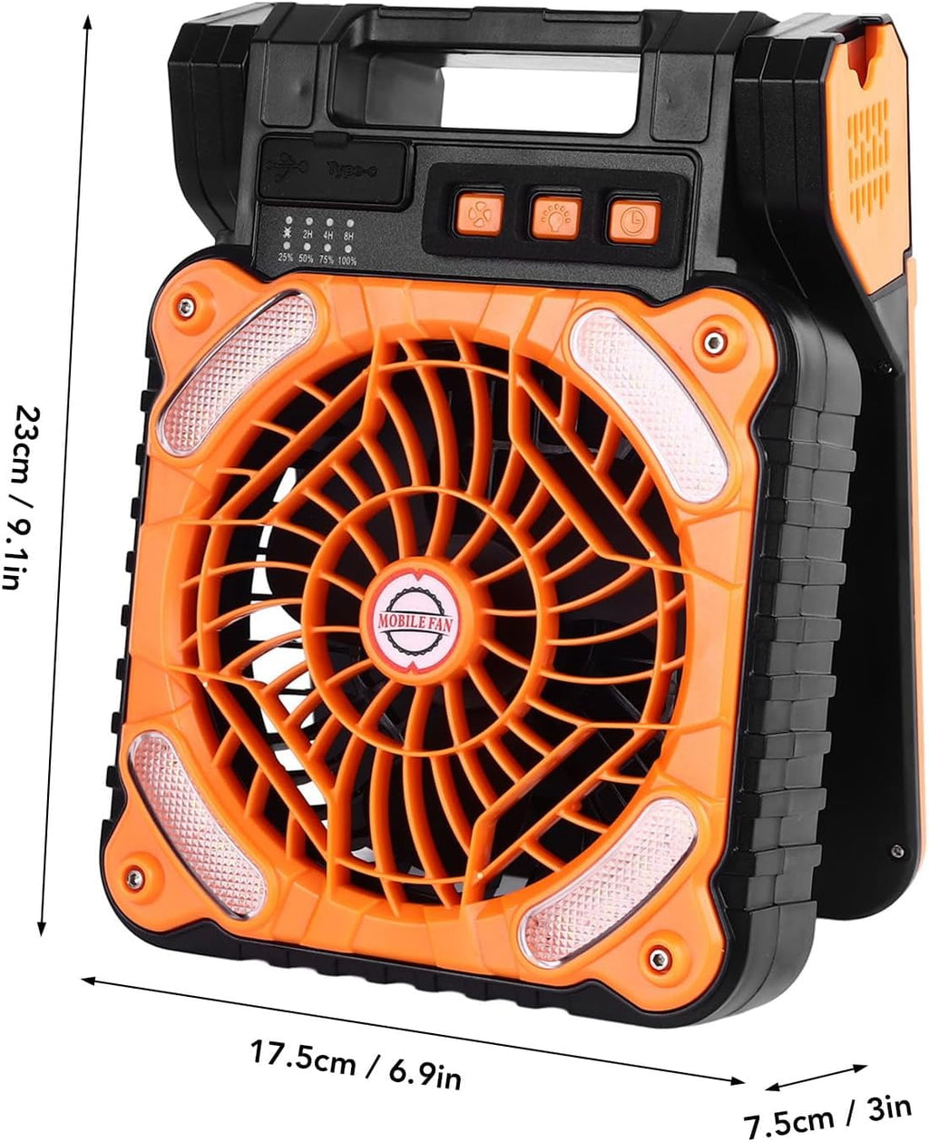 Solar Camping Fan with Light 10400mAh Rechargeable Portable Desk Cooling Fan with 4 Speeds/Timer/PowerBank for Outdoor Camping Fishing Barbecue