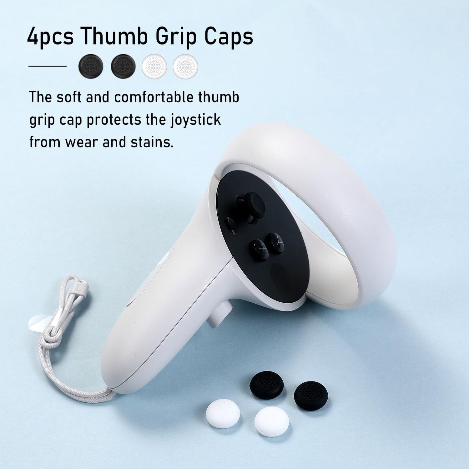 Joystick Replacement Kit for Oculus Quest 2 Repair Kit for Meta Quest 3 Controller 9 in 1 Joystick Thumbstick Cap Replacement Accessories Parts Drift Repair with Tools