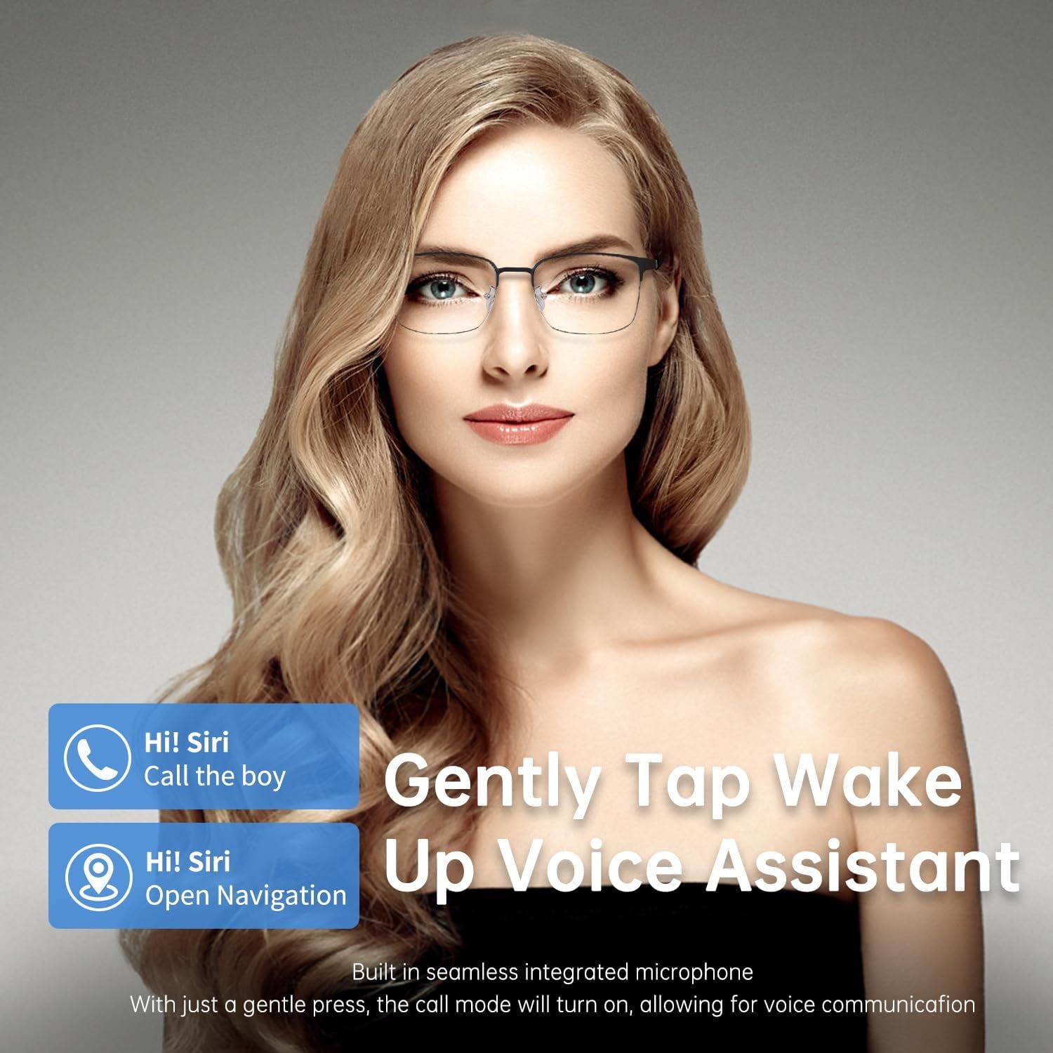 Wiher Smart Glasses with AI Translation Bluetooth Audio Sunglasses with Photochromic Lenses Voice Assistant Real-Time Translation Supports 144+ Languages Great for Business Travel Silver