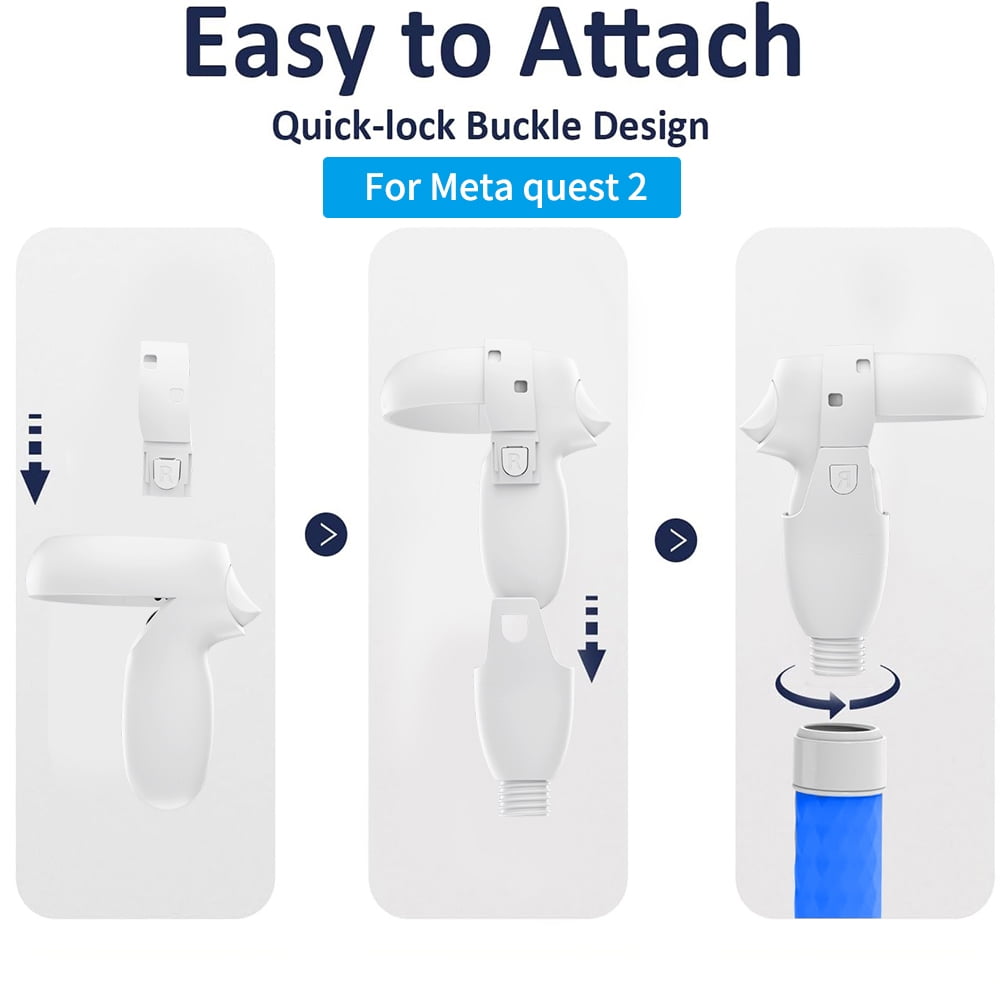 VR Handle Accessories for Meta Quest 3S/3/2 Controller Extension Grips Handle Attachment Compatible with Oculus Quest 2/3 Gorilla Tag Long Arms Grips for Beat Saber More Better Experience