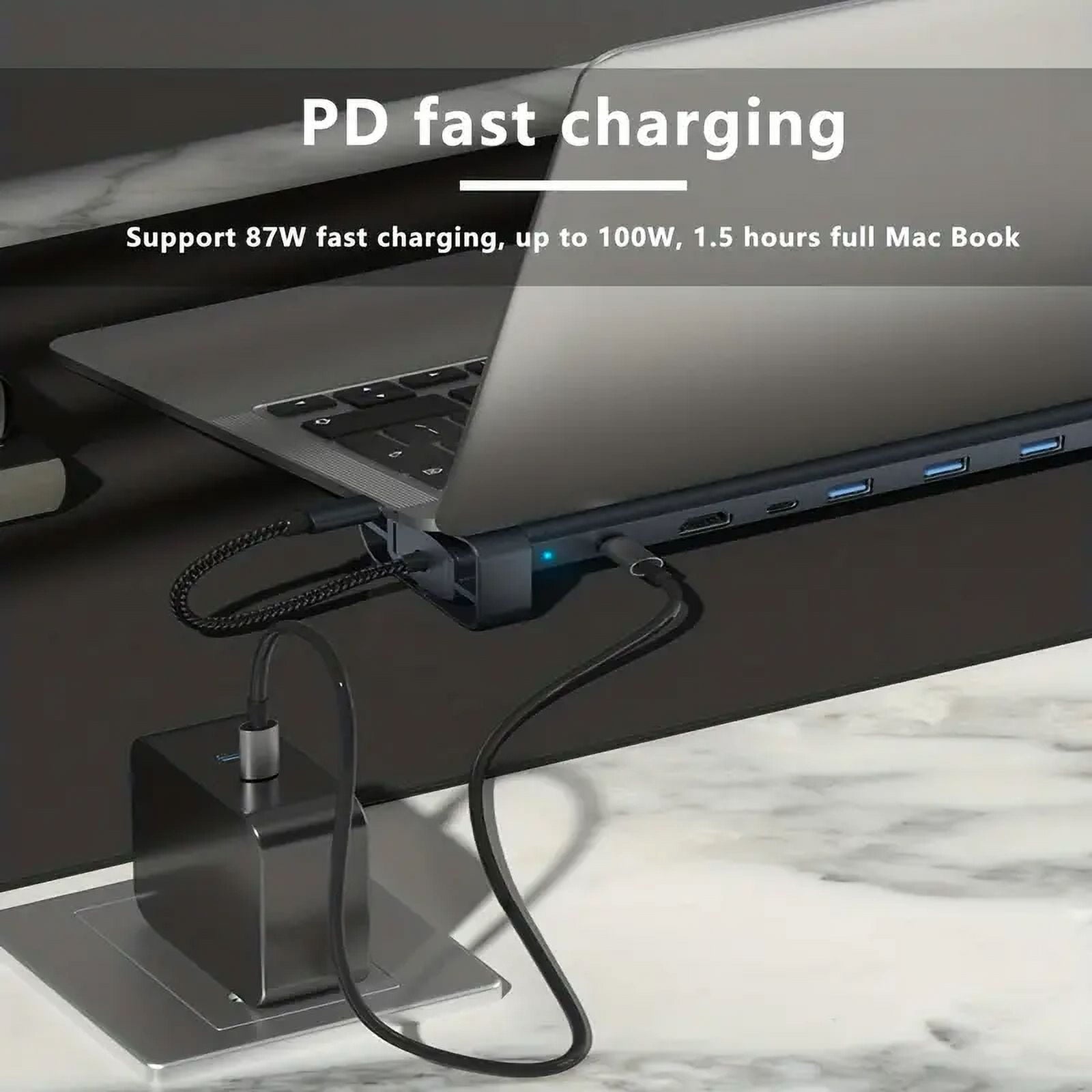 USB C Laptop Docking Station Stand 10 In 1 Folding Tilt Stand Triple Display USB C 4K PD 100W USB 3.0 TF SD Audio RJ45 for MacBook & Windows