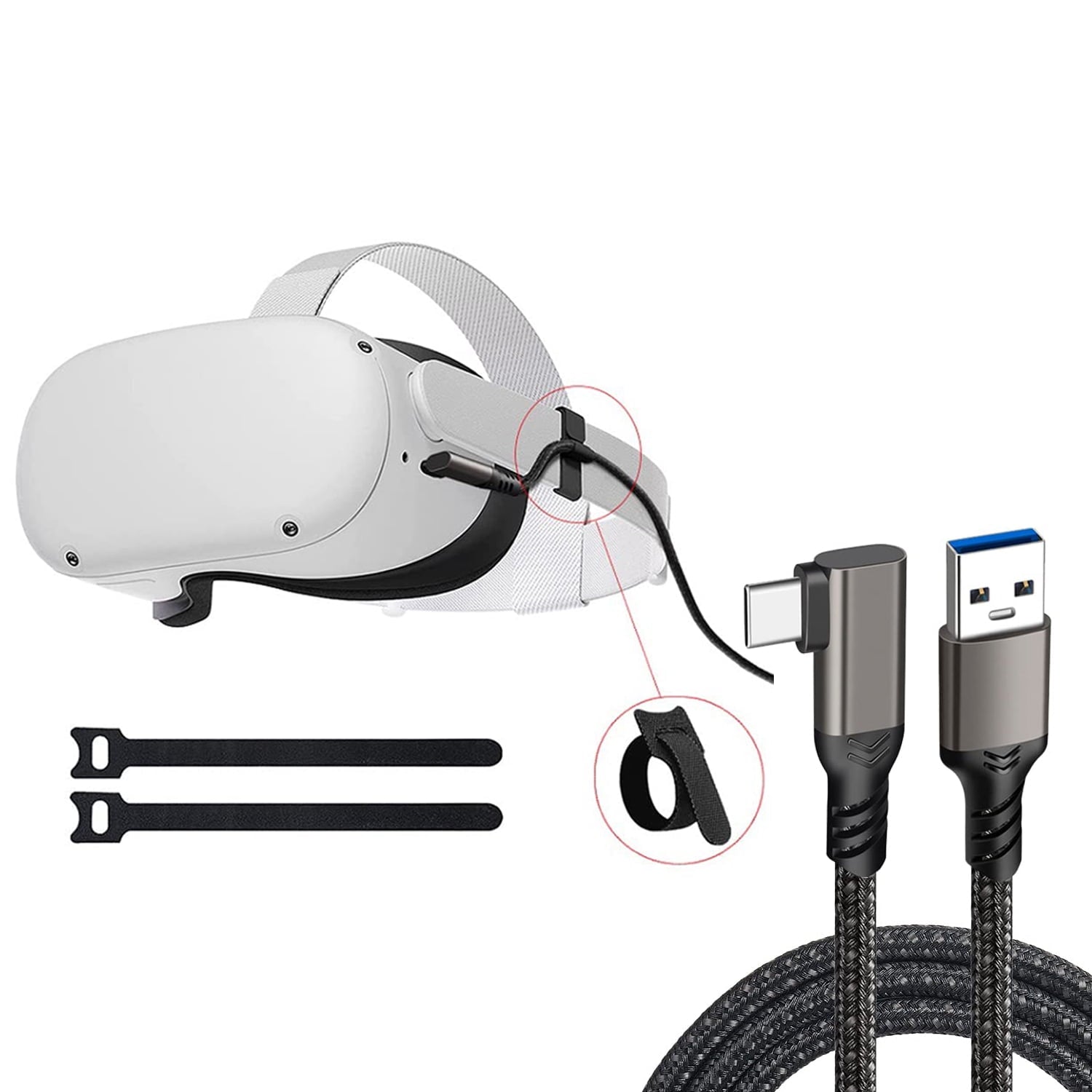 Prociv Compatible for Oculus Quest 2 Link Cable 16.4FT VR Headset Cable for Oculus Quest 2 / Quest 3 USB 3.0 to TYEE C High Speed Data Transfer Charging Cord for Gaming PC & USB C Chargers